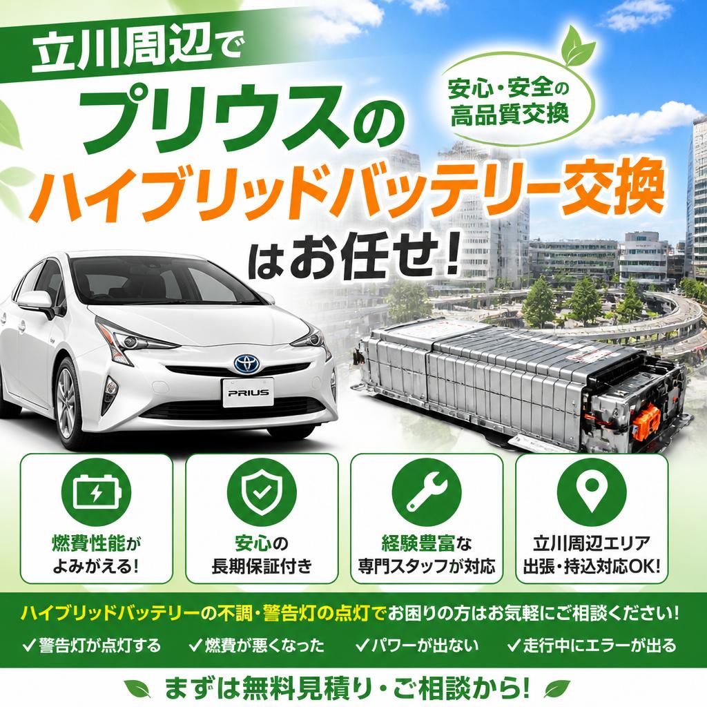 立川周辺でプリウスのハイブリッドバッテリー交換はお任せ！