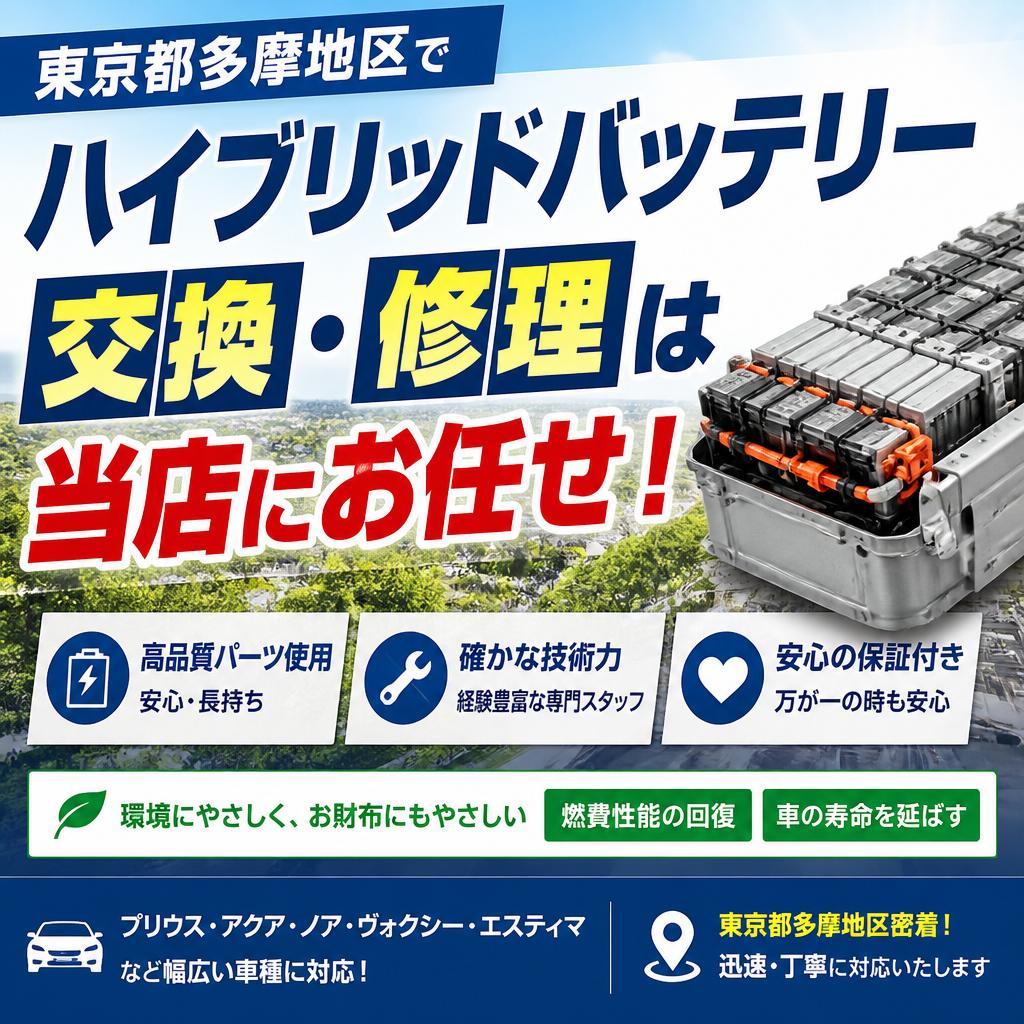 東京都多摩地区でハイブリッドバッテリー交換・修理は当店にお任せ！