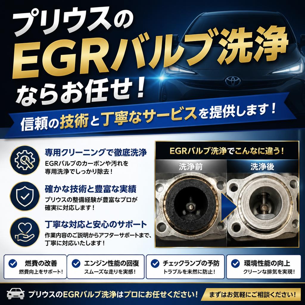 プリウスのEGRバルブ洗浄ならお任せ！信頼の技術と丁寧なサービスを提供します！