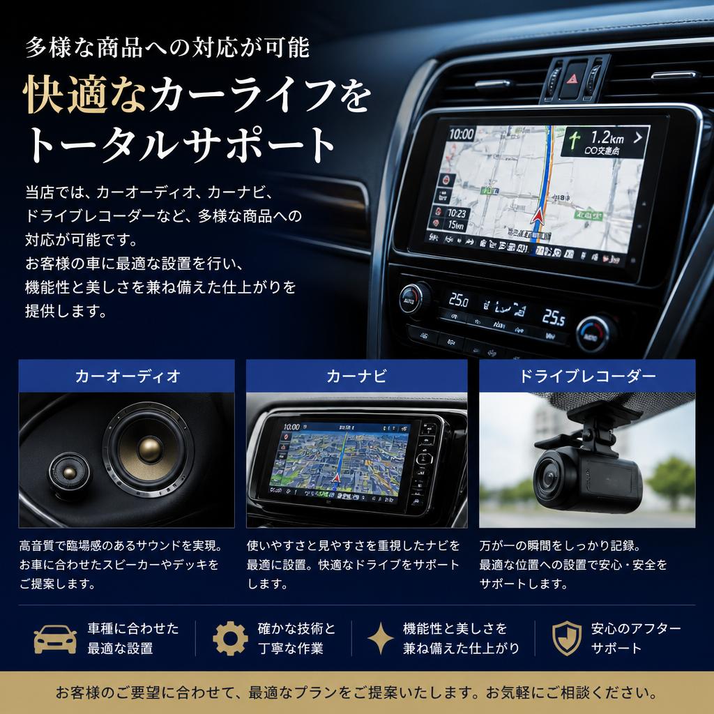 多彩な車用品の取り扱い